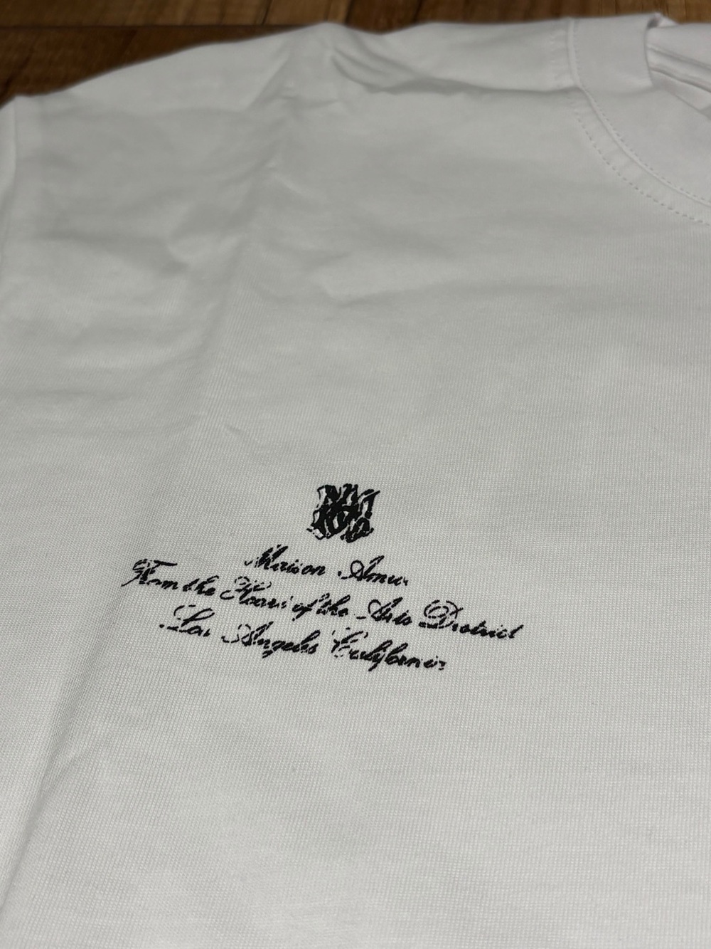 Amiri Mens White Tee Shirt with Black Logo Brand New - Picture 6 of 11